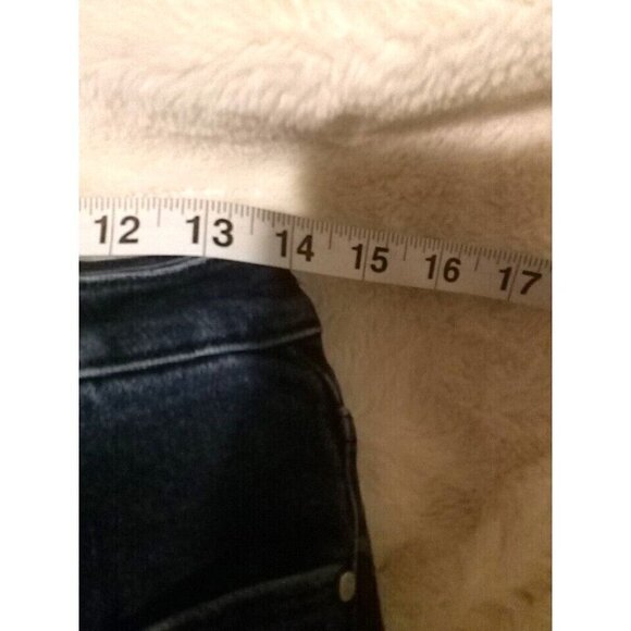 Risen Jeans Women's Size 7/28 Blue Embellished Fray Hem High Rise Rhinestone - Picture 12 of 15